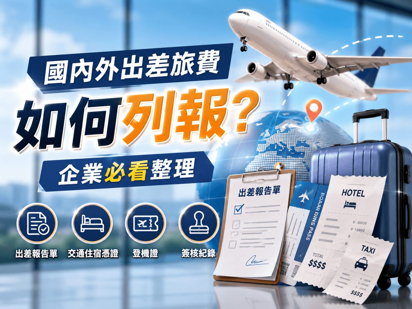 差旅費列報與出差資料主視覺